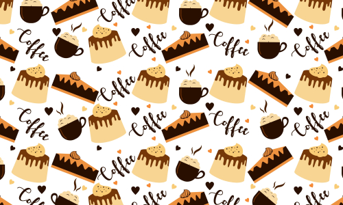 Seamless element pattern of coffee icons background illustration