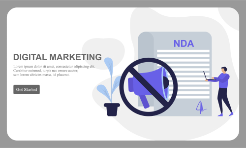 Flat design digital marketing SMM, influencer online advertising vector illustration