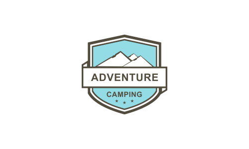 Wild adventure mountain logo design vector illustration