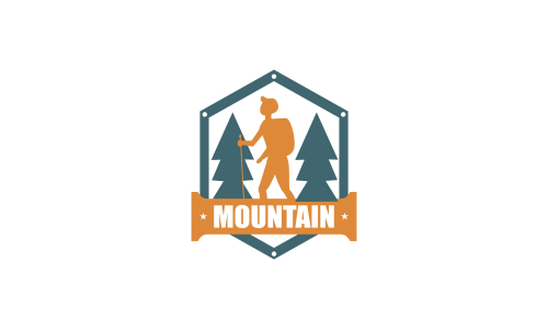 Wild adventure mountain logo design vector illustration