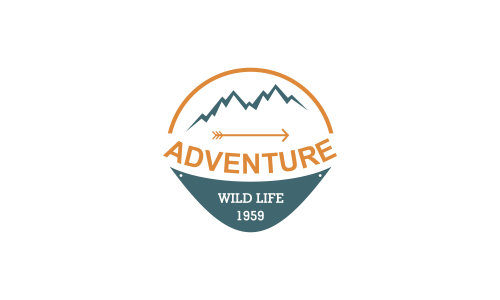 Wild adventure mountain logo design vector illustration