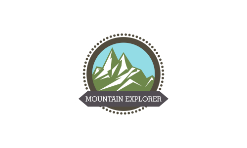 Wild adventure mountain logo design vector illustration