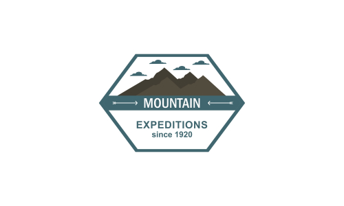 Wild adventure mountain logo design vector illustration