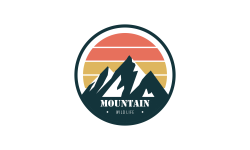 Wild adventure mountain logo design vector illustration