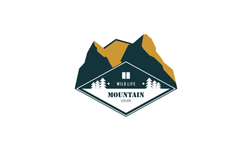 Wild adventure mountain logo design vector illustration
