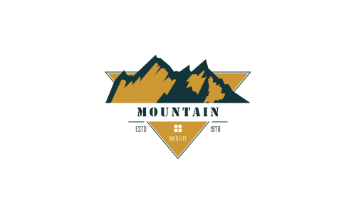 Wild adventure mountain logo design vector illustration