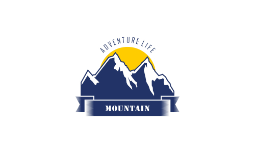 Wild adventure mountain logo design vector illustration
