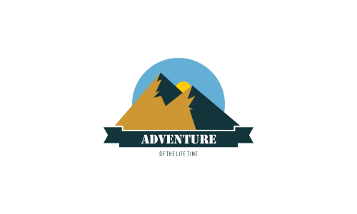 Wild adventure mountain logo design vector illustration