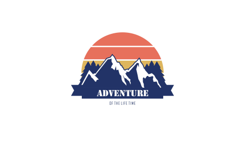 Wild adventure mountain logo design vector illustration