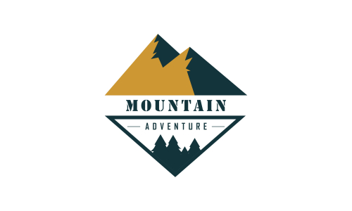 Wild adventure mountain logo design vector illustration