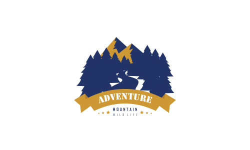 Wild adventure mountain logo design vector illustration