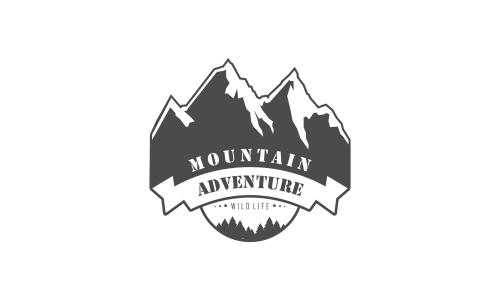 Wild adventure mountain logo design vector illustration