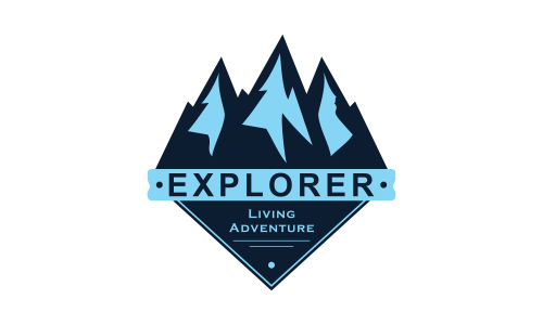 Wild adventure mountain logo design vector illustration