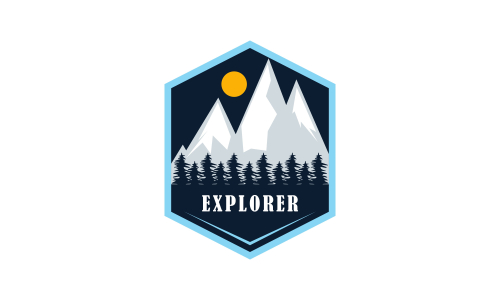 Wild adventure mountain logo design vector illustration