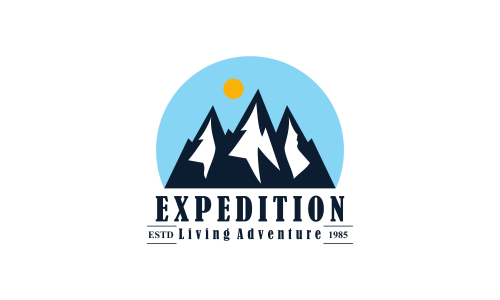 Wild adventure mountain logo design vector illustration