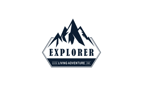 Wild adventure mountain logo design vector illustration