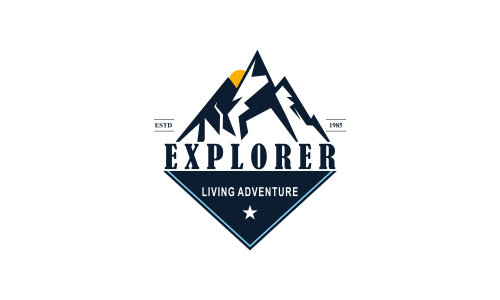 Wild adventure mountain logo design vector illustration
