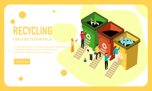 Web page design recycling garbage illustration logo