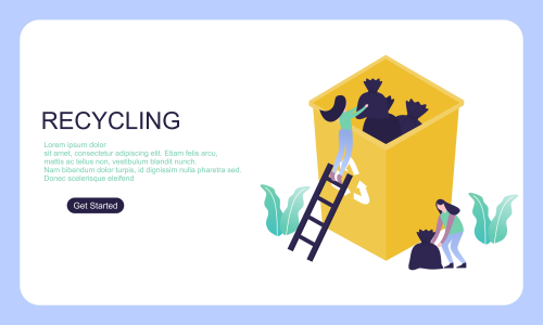 Web page design recycling garbage illustration logo