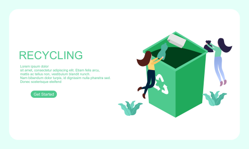 Web page design recycling garbage illustration logo