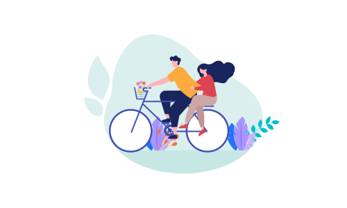 Couple in love romantic valentine's day date illustration