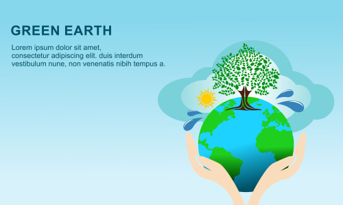 Flat design plants ecology green world isometric concept composition illustration 
