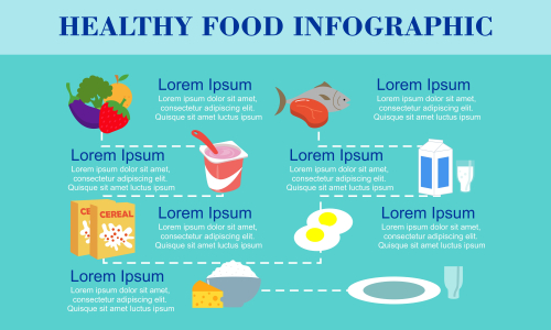 Infographic healthy food template design vector illustration