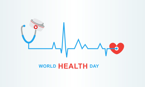 Happy world health day flat design illustration