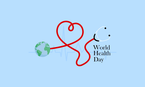 Happy world health day flat design illustration