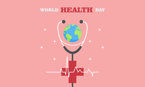 Happy world health day flat design illustration