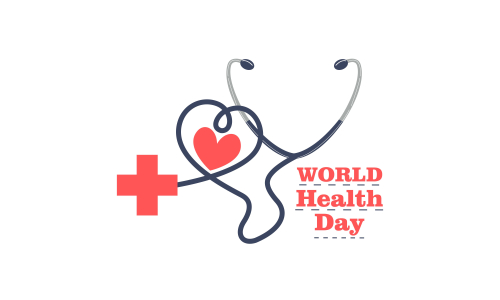 Happy world health day flat design illustration