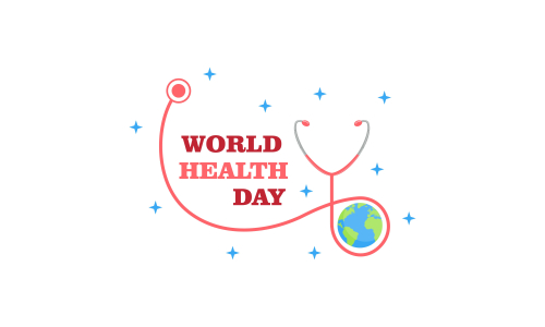 Happy world health day flat design illustration