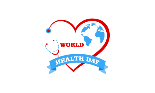 Happy world health day flat design illustration