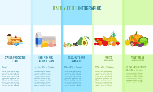 Infographic healthy food template design vector illustration