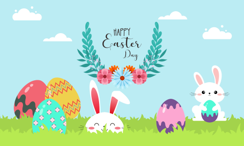 Happy easter day design background vector illustration