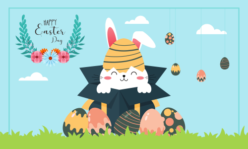 Happy easter day design background vector illustration