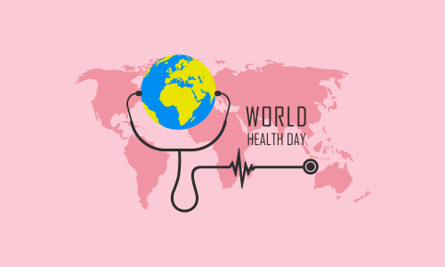 Happy world health day flat design illustration