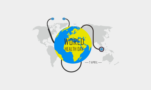 Happy world health day flat design illustration