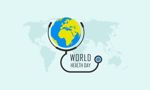 Happy world health day flat design illustration