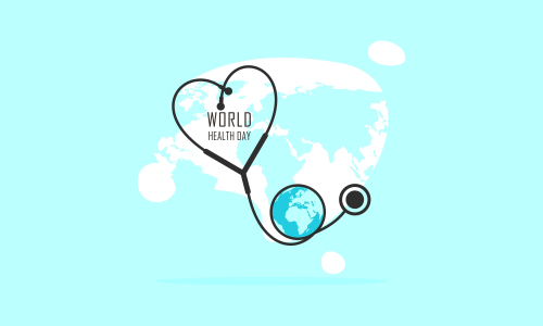 Happy world health day flat design illustration