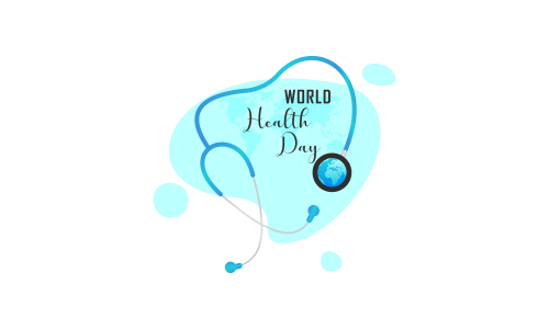 Happy world health day flat design illustration