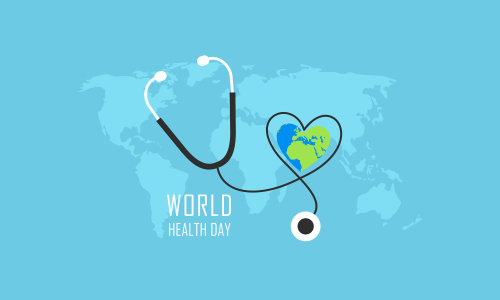 Happy world health day flat design illustration