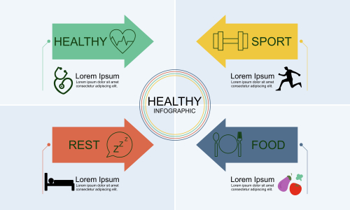 Infographic healthy food template design vector illustration
