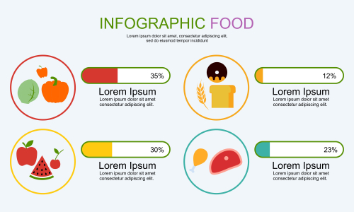 Infographic healthy food template design vector illustration