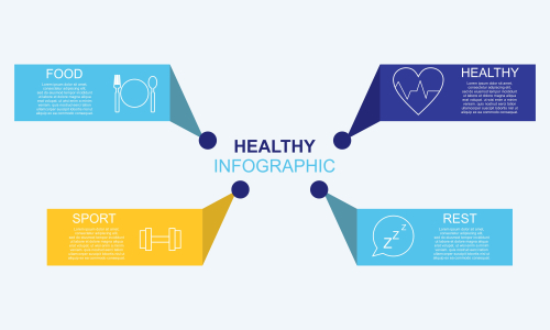 Infographic healthy food template design vector illustration