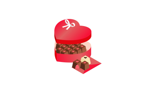 Valentine chocolate gift pack. Sweet romantic gift for valentine day
