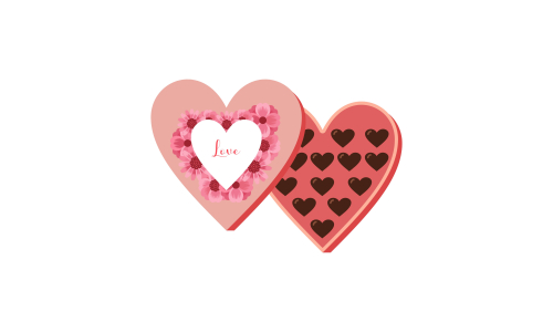 Valentine chocolate gift pack. Sweet romantic gift for valentine day