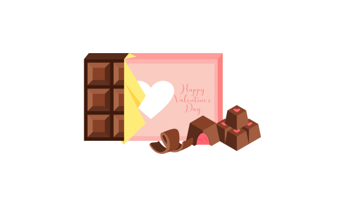 Valentine chocolate gift pack. Sweet romantic gift for valentine day