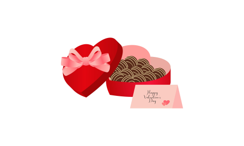 Valentine chocolate gift pack. Sweet romantic gift for valentine day