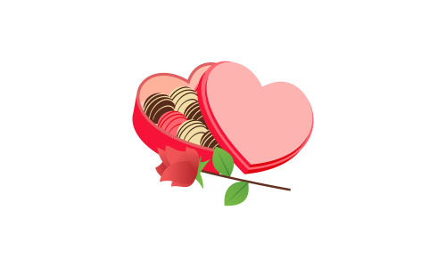 Valentine chocolate gift pack. Sweet romantic gift for valentine day
